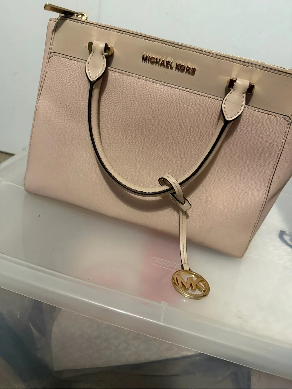 Michael Kors Pale Pink Saffiano Leather Satchel